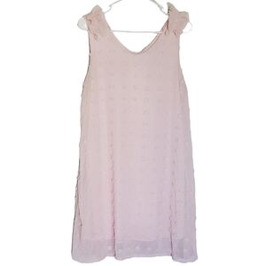 7207 * Unbranded Ruffle Shoulder Midi Dress Pink Size L